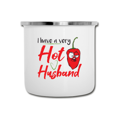 Geschenk für Ehemann Emaille Tasse - Chili Ehemann