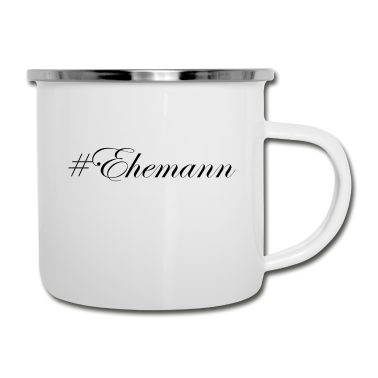 Geschenk für Ehemann Emaille Tasse - Hashtag Ehemann