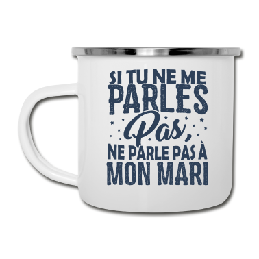 Geschenk für Ehemann Emaille Tasse - T-Shirt für Paare - Sprich nicht mit meinem Ehemann