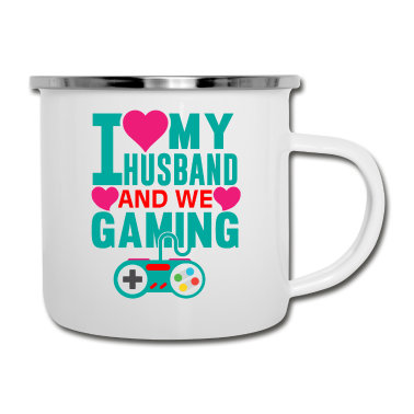 Geschenk für Ehemann Emaille Tasse - Ich liebe meinen Ehemann