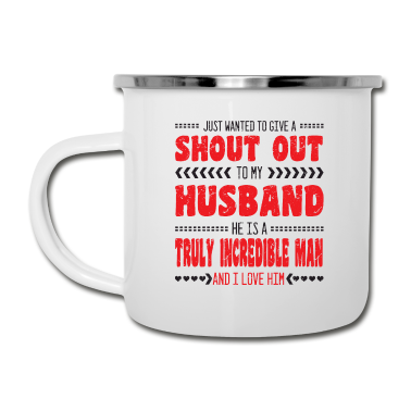 Geschenk für Ehemann Emaille Tasse - Schrei Ehemann