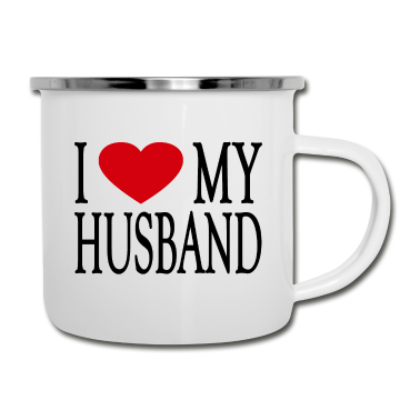 Geschenk für Ehemann Emaille Tasse - Ich liebe meinen Ehemann