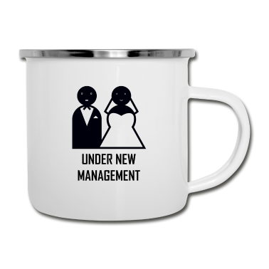 Geschenk für Ehemann Emaille Tasse - Neuer Ehemann. Unter neuer Leitung. Frisch verheiratet.