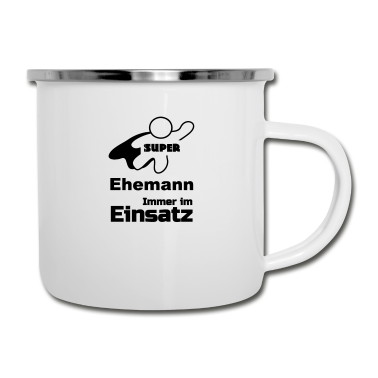 Geschenk für Ehemann Emaille Tasse - Super Ehemann Geschenk