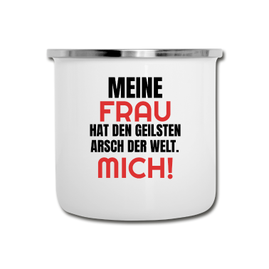 Geschenk für Ehemann Emaille Tasse - Mann Ehemann Vatertag Hochzeitstag Lustige Sprüche