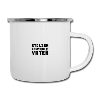 Geschenk für Ehemann Emaille Tasse - Stolzer Ehemann und Vater
