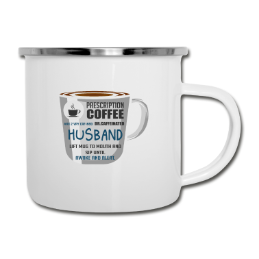 Geschenk für Ehemann Emaille Tasse - Prescription Kaffee Ehemann Ehemann und Kaffee-Lie