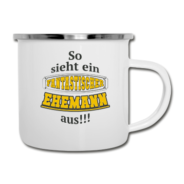 Geschenk für Ehemann Emaille Tasse - So sieht ein fantastischer Ehemann aus