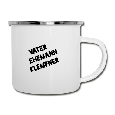 Geschenk für Ehemann Emaille Tasse - Vater Ehemann Klempner