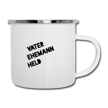 Geschenk für Ehemann Emaille Tasse - Vater Ehemann Held