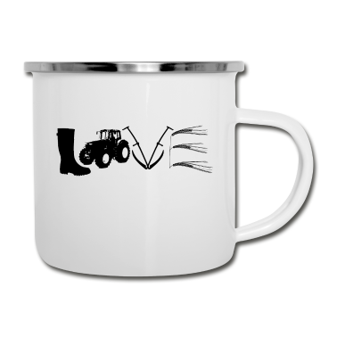Geschenk für Ehemann Emaille Tasse - Bauer, Bäuerin,Landwirt,Geschenk,Ehemann,Vater