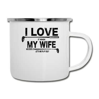 Geschenk für Ehemann Emaille Tasse - Golf Spruch Ehemänner Golfspieler Joke Geschenk