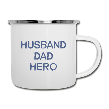 Geschenk für Ehemann Emaille Tasse - Ehemann, Vater, Held