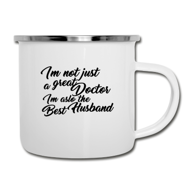 Geschenk für Ehemann Emaille Tasse - Doktor / Ehemann / GEschenk