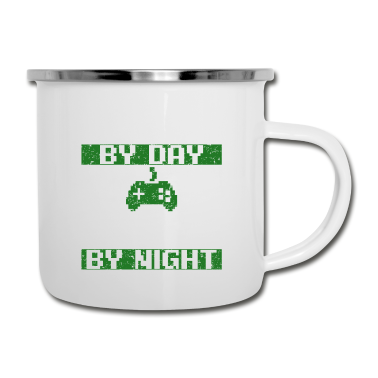 Geschenk für Ehemann Emaille Tasse - Papa bei Tag Spieler bei Nacht Lustiges Geschenk für Ehemann L.