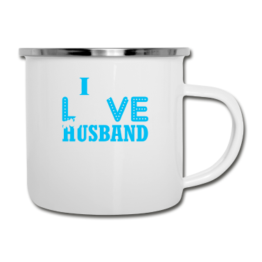 Geschenk für Ehemann Emaille Tasse - Ich liebe meinen Ehemann Geschenk