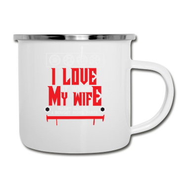 Geschenk für Ehemann Emaille Tasse - Lustige Ehepartner Sprüche Ehemann Husband Wife