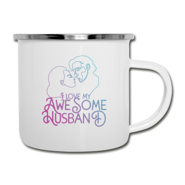 Geschenk für Ehemann Emaille Tasse - Ich liebe meinen Ehemann