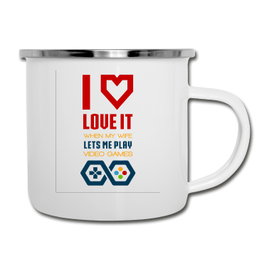 Geschenk für Ehemann Emaille Tasse - Lustige Ehepartner Sprüche Ehemann Husband Wife