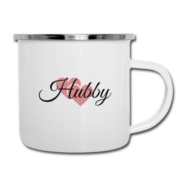 Geschenk für Ehemann Emaille Tasse - Ehemann mit Herzen