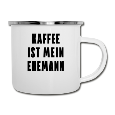 Geschenk für Ehemann Emaille Tasse - Kaffee ist mein Ehemann