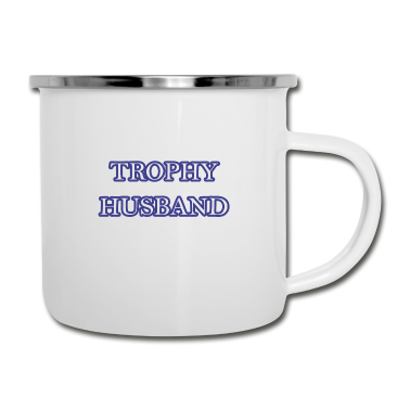 Geschenk für Ehemann Emaille Tasse - Trophy Ehemann