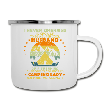Geschenk für Ehemann Emaille Tasse - Camping Liebhaber Ehemann Weihnachten Geburtstag Geschenke Cam
