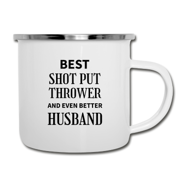 Geschenk für Ehemann Emaille Tasse - Bester Kugelstoßer Und Noch Besserer Ehemann