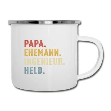 Geschenk für Ehemann Emaille Tasse - papa ehemann ingenieur held