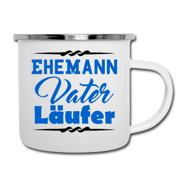 Geschenk für Ehemann Emaille Tasse - Bester Ehemann, Vater, Läufer
