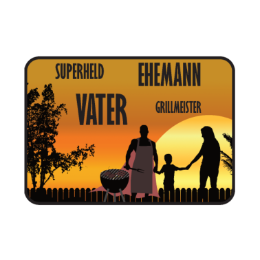 Motiv Superheld Ehemann Vater Grillmester