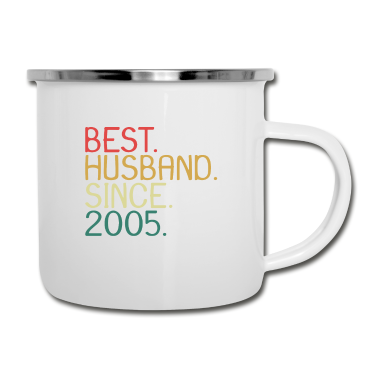 Geschenk für Ehemann Emaille Tasse - Bester Ehemann seit 2005