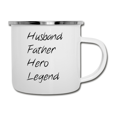 Geschenk für Ehemann Emaille Tasse - Ehemann, Vater, Held, Legende
