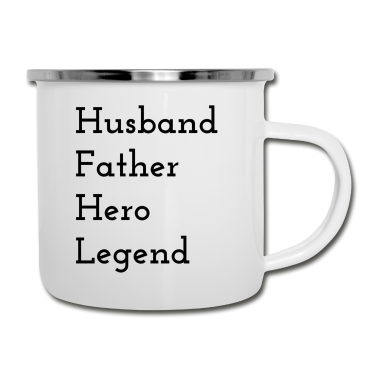 Geschenk für Ehemann Emaille Tasse - Ehemann, Vater, Held, Legende