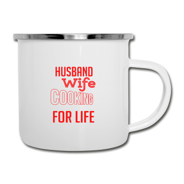 Geschenk für Ehemann Emaille Tasse - Ehemann Frau Kochen Partner für das Leben Familie