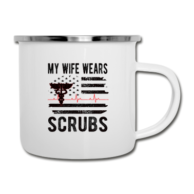 Geschenk für Ehemann Emaille Tasse - Ehemann Von Krankenschwester Krankenpflegerin Mann