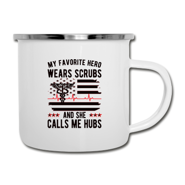 Geschenk für Ehemann Emaille Tasse - Ehemann Von Krankenschwester Krankenpflegerin Mann