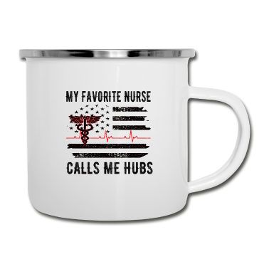 Geschenk für Ehemann Emaille Tasse - Ehemann Von Krankenschwester Krankenpflegerin Mann