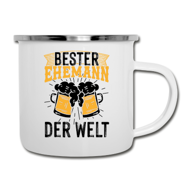 Geschenk für Ehemann Emaille Tasse - Bester Ehemann der Welt Hochzeitstag Jahrestag