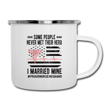 Geschenk für Ehemann Emaille Tasse - Ehemann Von Krankenschwester Krankenpflegerin Mann