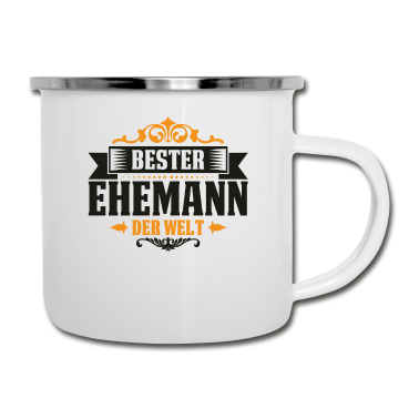 Geschenk für Ehemann Emaille Tasse - Bester Ehemann der Welt Hochzeitstag Jahrestag
