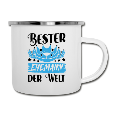 Geschenk für Ehemann Emaille Tasse - Bester Ehemann der Welt Hochzeitstag Jahrestag