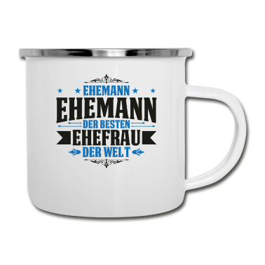 Geschenk für Ehemann Emaille Tasse - Stolzer Ehemann Ehefrau Hochzeitstag Jahrestag
