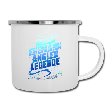 Geschenk für Ehemann Emaille Tasse - Vater Ehemann Angler Legende