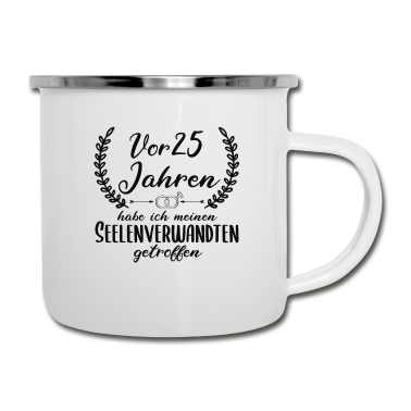 Geschenk für Ehemann Emaille Tasse - Silberhochzeit Hochzeitstag Ehemann Geschenk