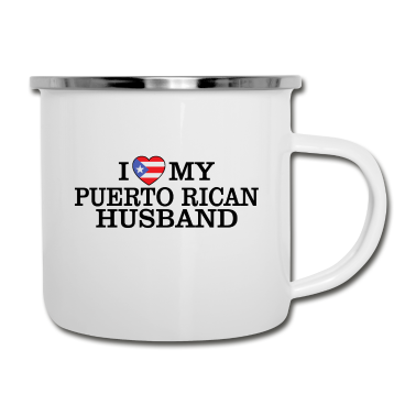 Geschenk für Ehemann Emaille Tasse - I liebe meinen Puerto Rico Ehemann