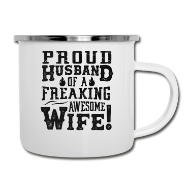 Geschenk für Ehemann Emaille Tasse - Stolzer Ehemann Einer Fantastischen Frau