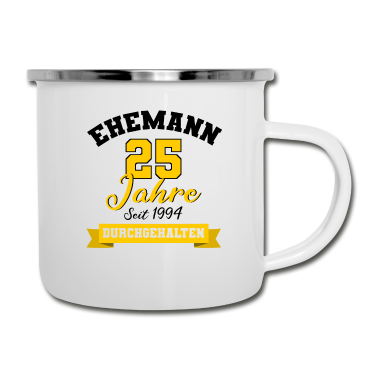 Geschenk für Ehemann Emaille Tasse - Silberhochzeit Hochzeitstag Ehemann Geschenk