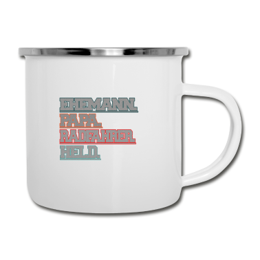 Geschenk für Ehemann Emaille Tasse - Ehemann Papa Radfahrer Held