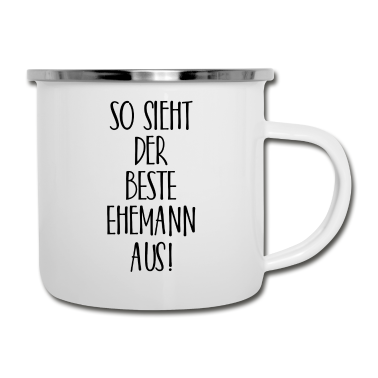 Geschenk für Ehemann Emaille Tasse - So sieht der beste Ehemann aus Hochzeit Geschenk